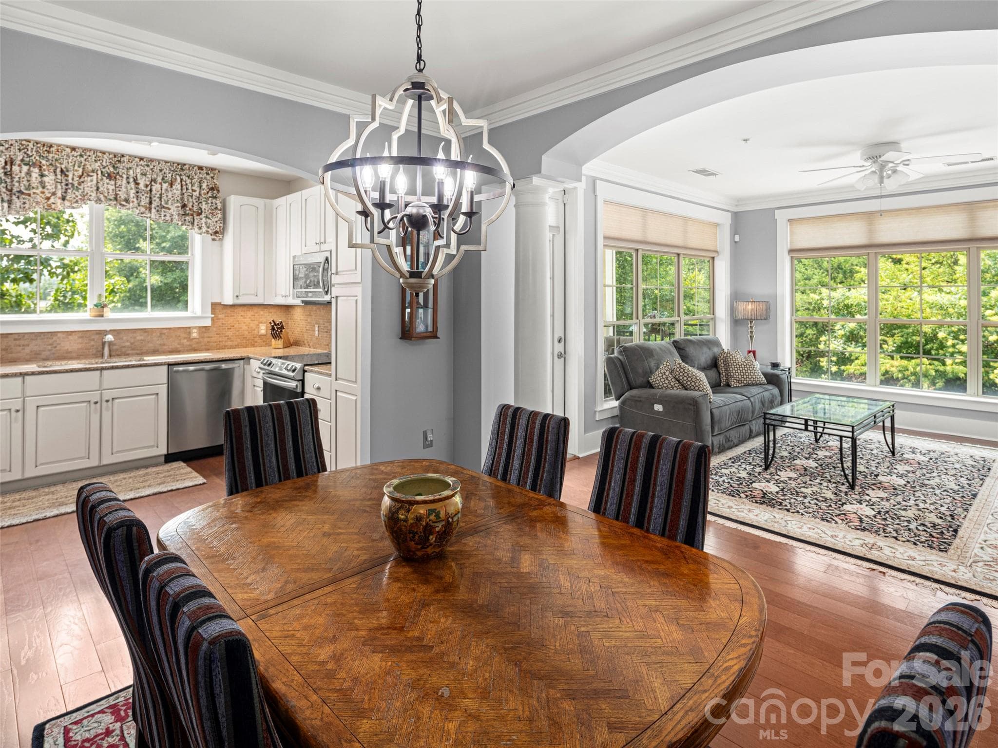 Dining, Living and Kitchen rooms - 5 Farleigh Street, Asheville