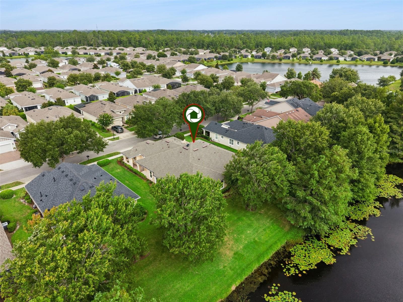 Aerial view of the villa's location w/ a Pond view - 1381 ABBOT WAY, DELAND