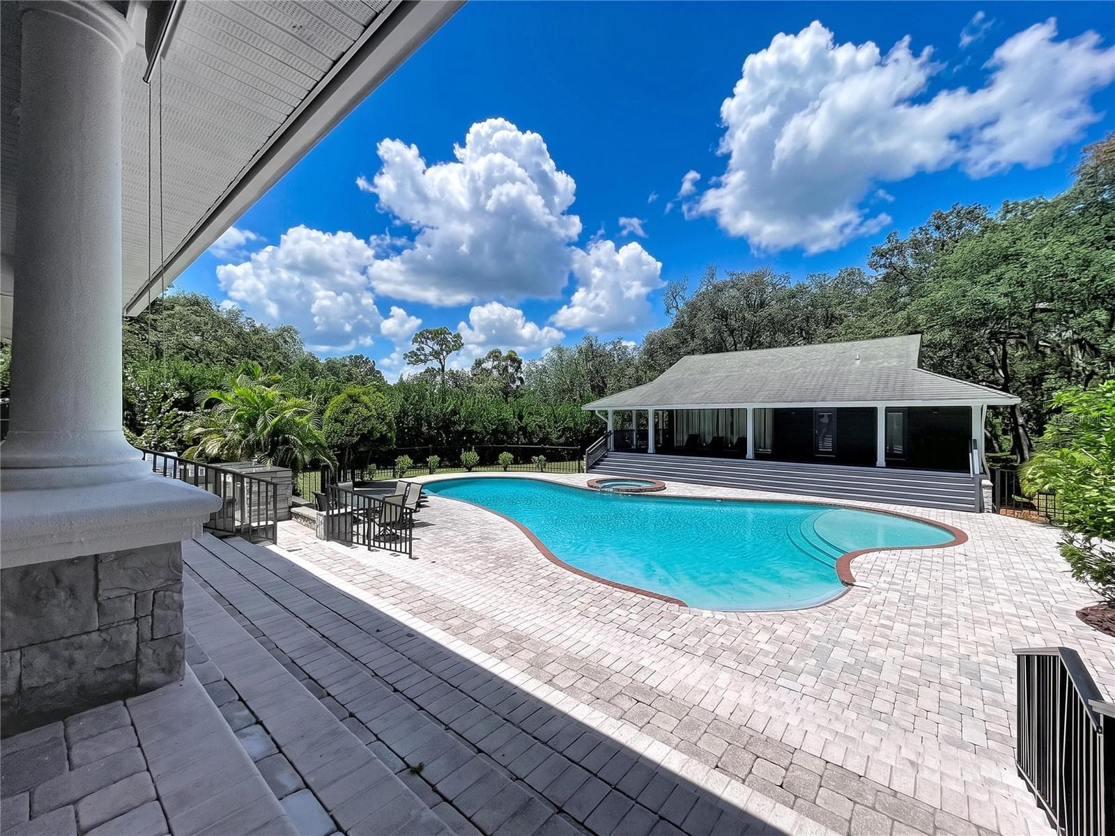 Pool House view from main home - 2918 MAGNOLIA TRCE, TARPON SPRINGS