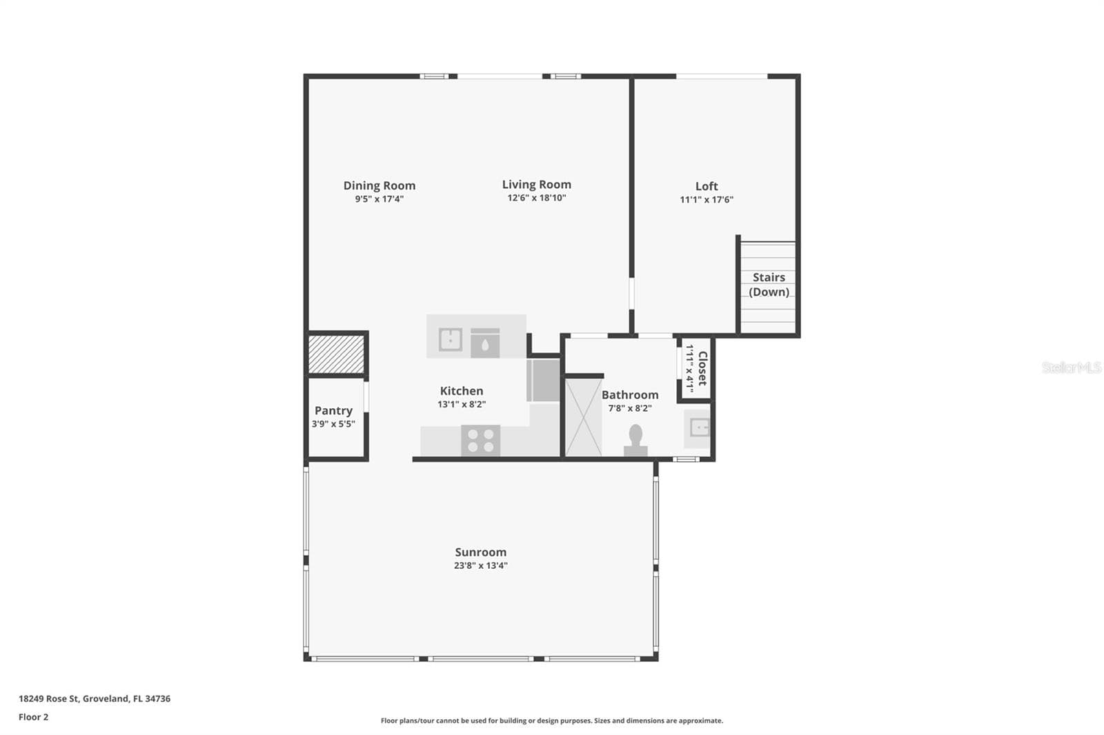Second Floor layout - 18249 ROSE ST, GROVELAND