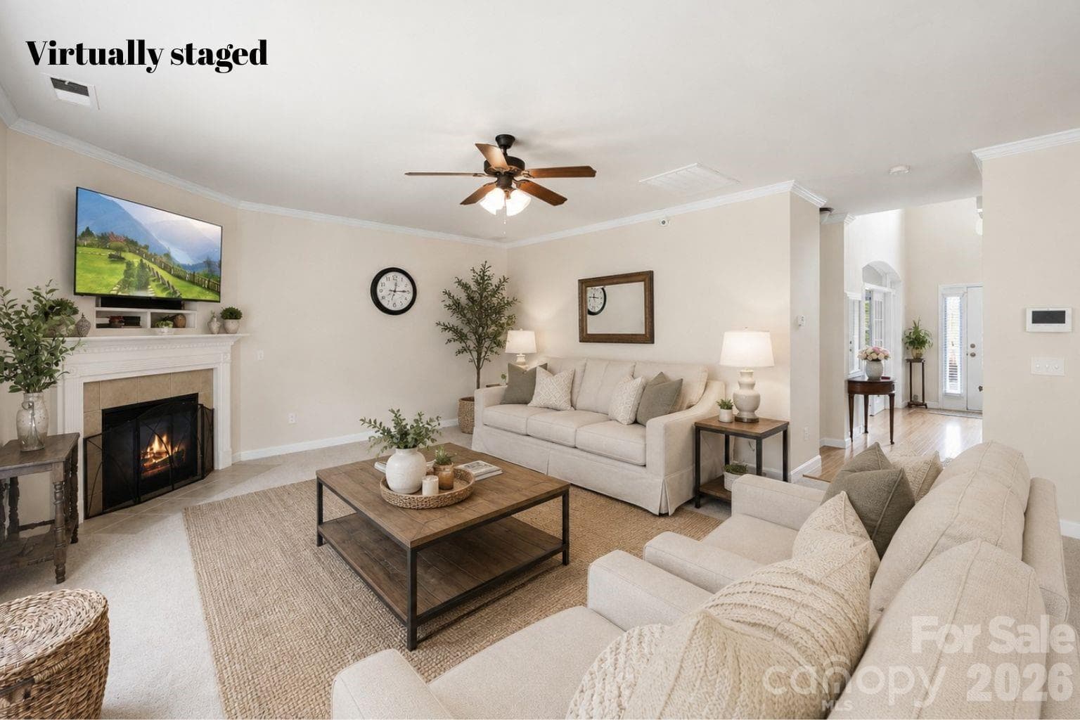 Living room virtually staged - Concord