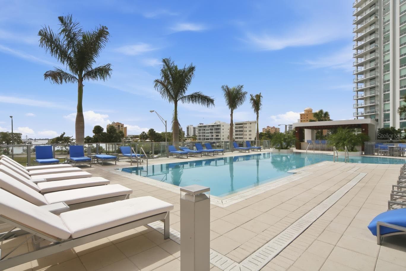 Plenty of loungers for residents to use - 1155 N GULFSTREAM AVE #807, SARASOTA