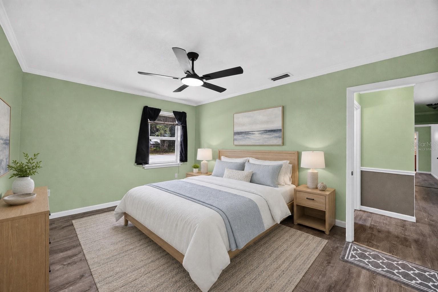 Virtually staged - Secondary bedroom with coordinated furnishings. - 1305 GREENFIELD CIR, VENICE