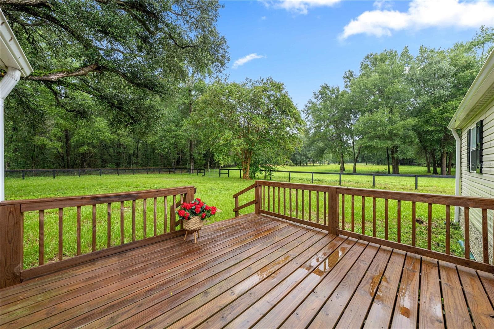 view to back porch from kitchen slider - 13250 NW 160TH AVE, MORRISTON