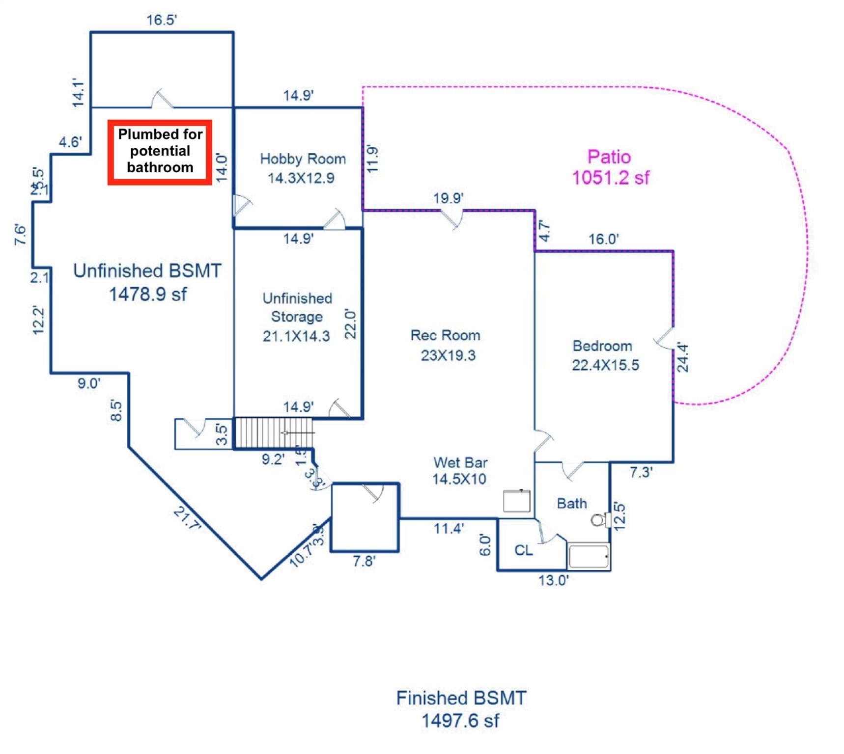 Floorplan Lower Level - 121 Cheyenne Lane, Statesville