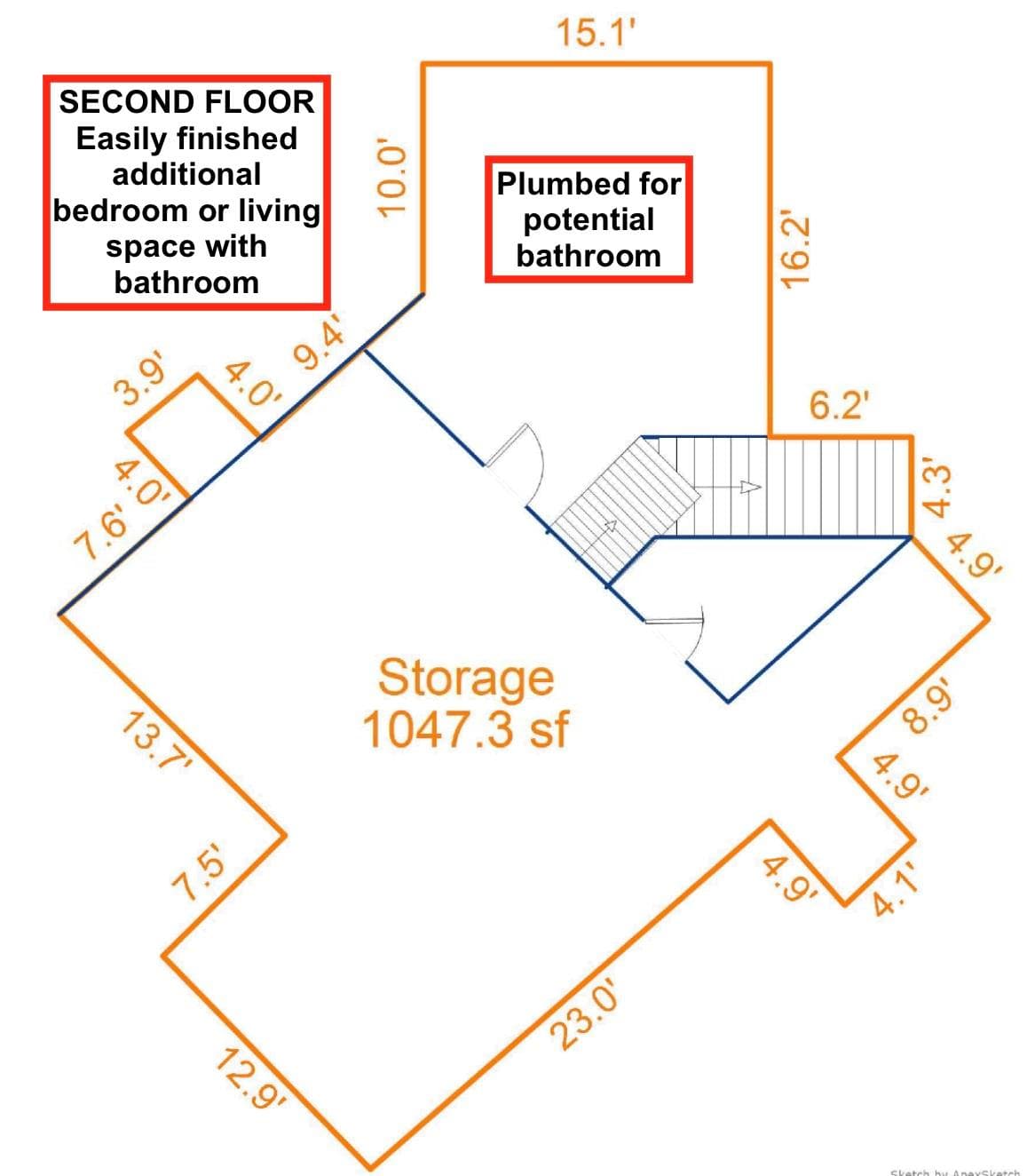 Floorplan Upper Level - 121 Cheyenne Lane, Statesville