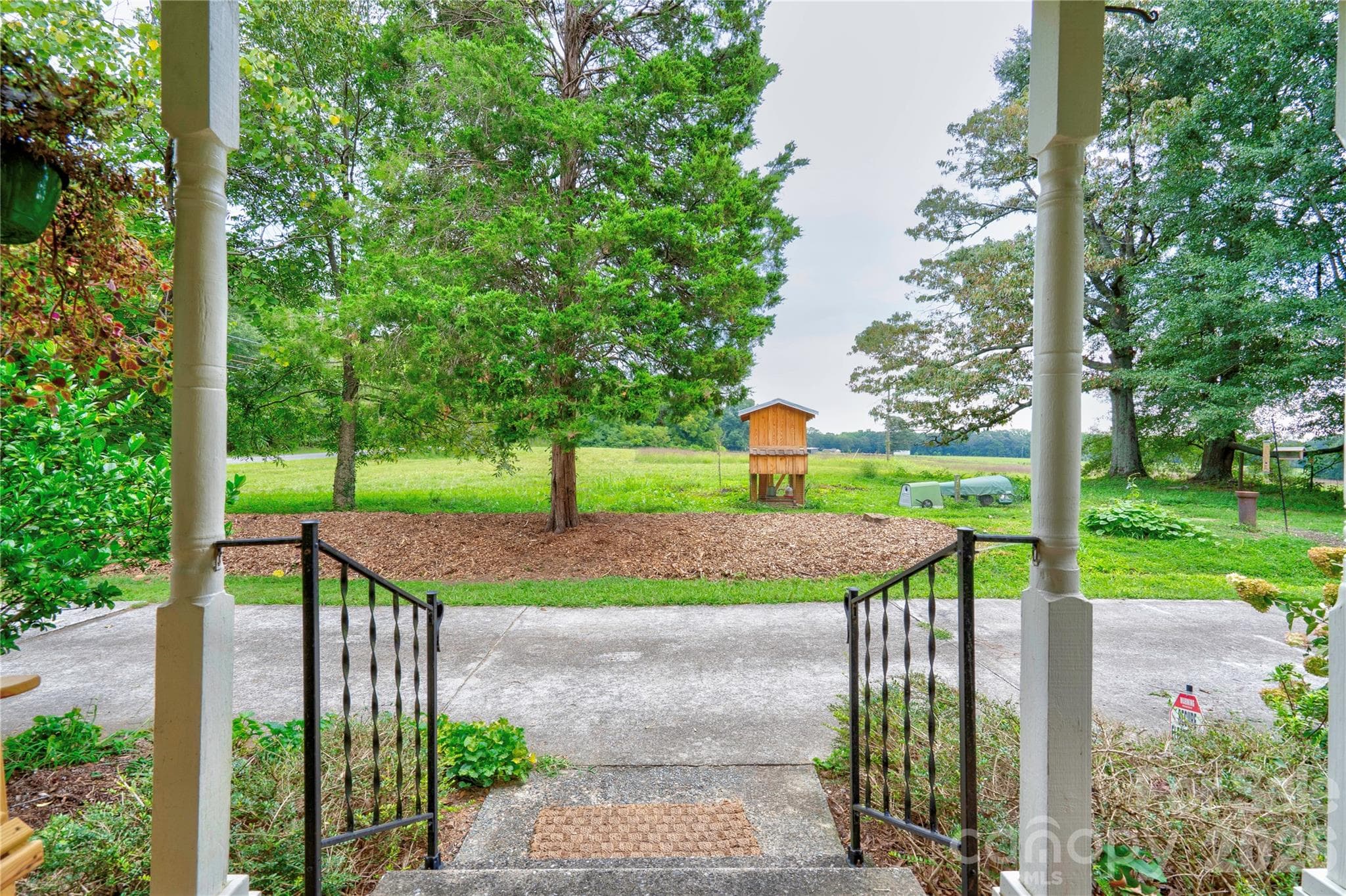 View front Side Covered Porch - 411 Pleasant Ridge Church Road, Shelby