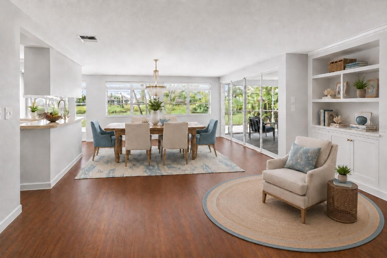 Virtually Staged Open Plan Dining and Reading Nook - 1226 PINE NEEDLE RD, VENICE