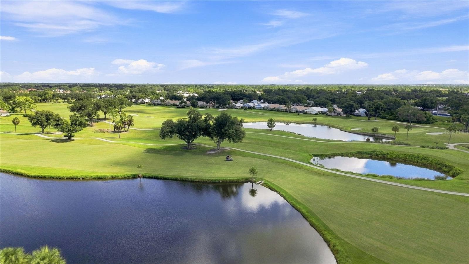 Sweeping aerial captures lush fairways, mature landscaping and sparkling ponds throughout the surrounding area. - 406 CERROMAR CIR N #328, VENICE