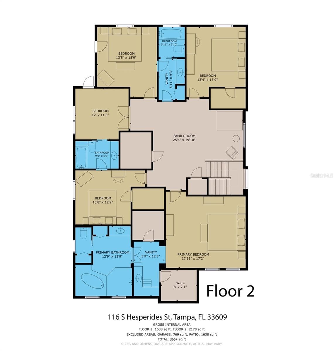 Second Floor. CHeck out our 3D Interactive virtual tour - 116 S HESPERIDES ST, TAMPA