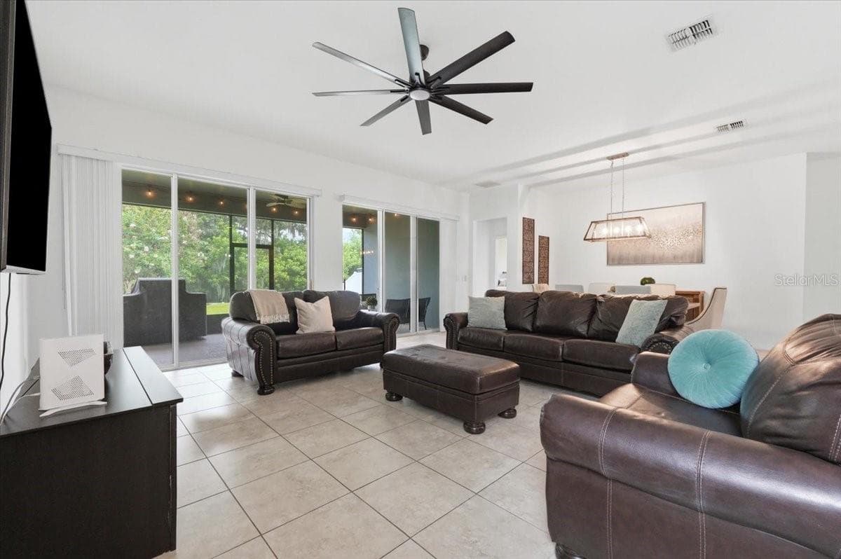 Designed for gathering, relaxing and staying connected, this expansive living space flows effortlessly toward the outdoors and the peaceful greenery beyond. - 4791 RIVERWALK DR, ST CLOUD