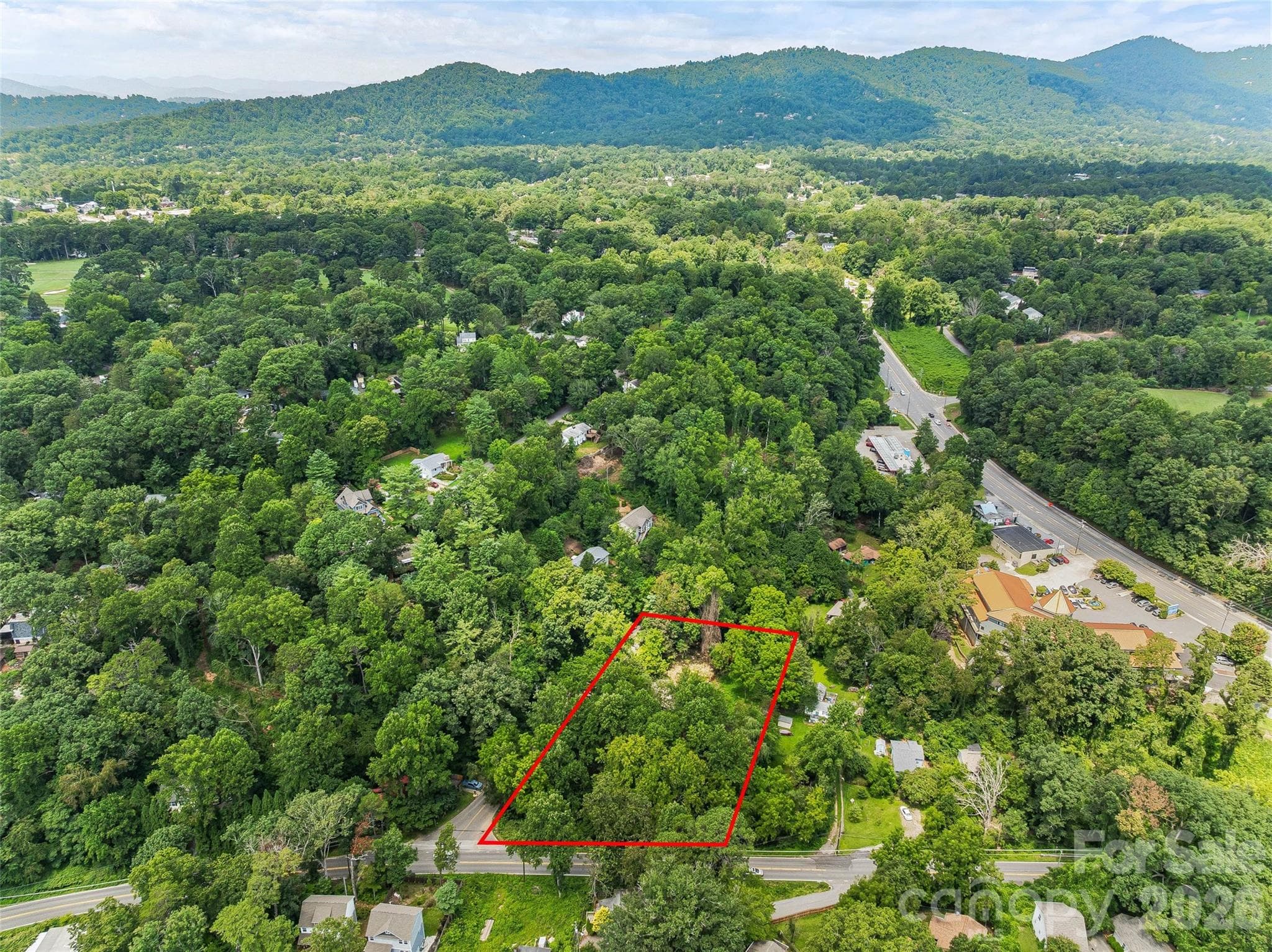 Aerial view looking just south of downtown Asheville. - 468 Governors View Road, Asheville
