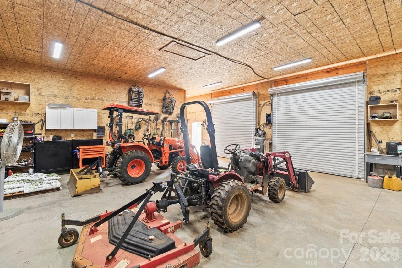 Inside the metal shop - fully wired - 200 amp service - - 393 Cedar Grove Church Road, Vale