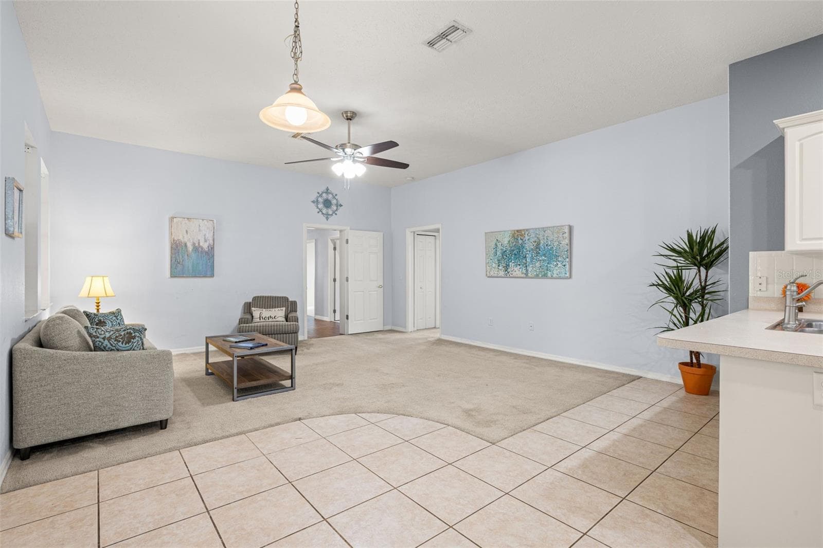 Family room from Breakfast nook - 7904 OREGOLD DR, NEW PORT RICHEY