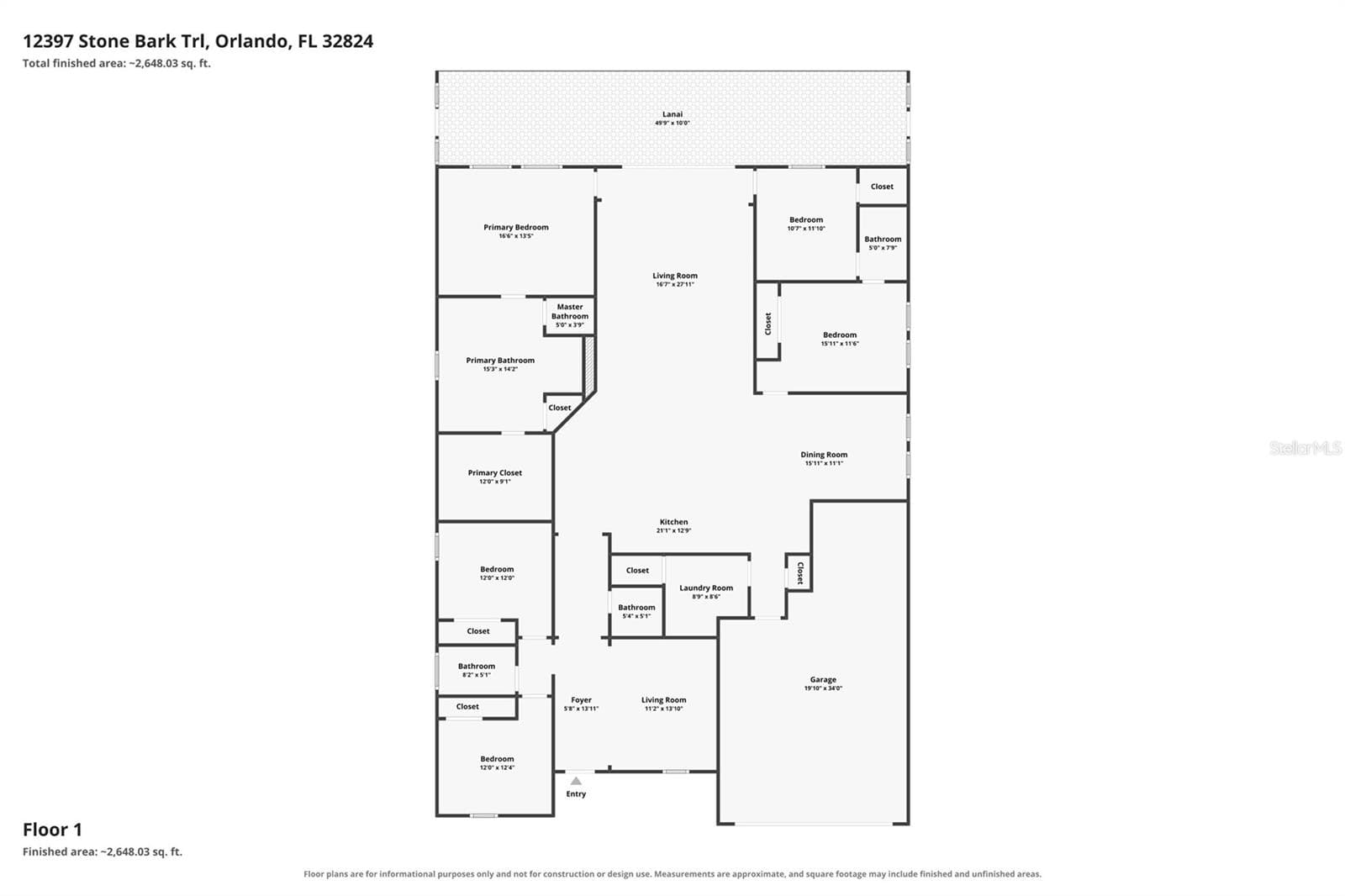 OPEN YOUR FLOOR PLAN - 12397 STONE BARK TRL, ORLANDO