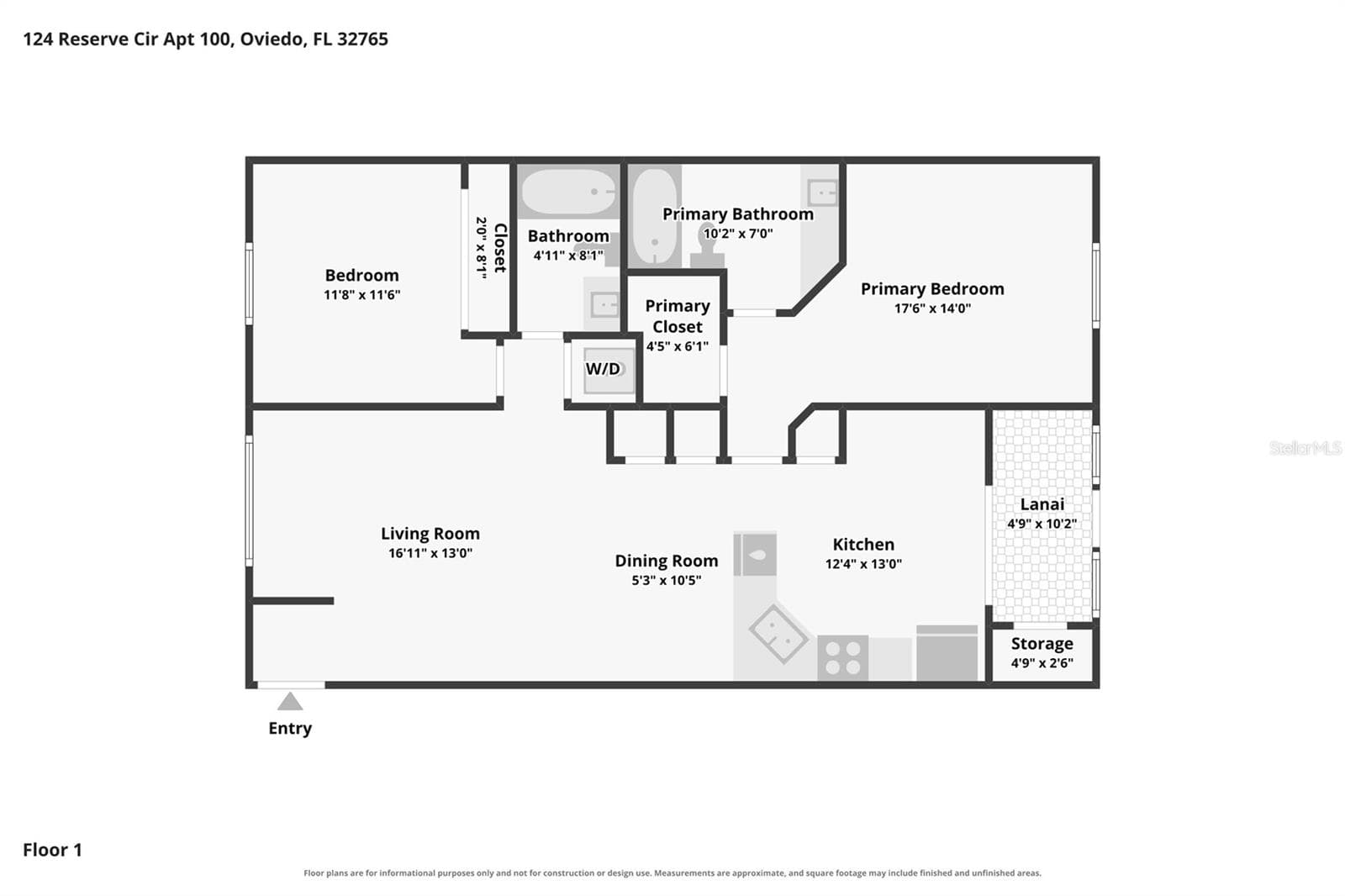 Floor Plan. - 124 RESERVE CIR #100, OVIEDO