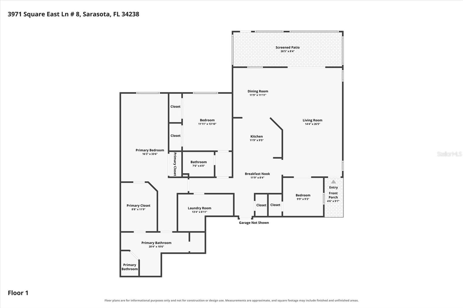 Floorplan - 3971 SQUARE EAST LN #8, SARASOTA