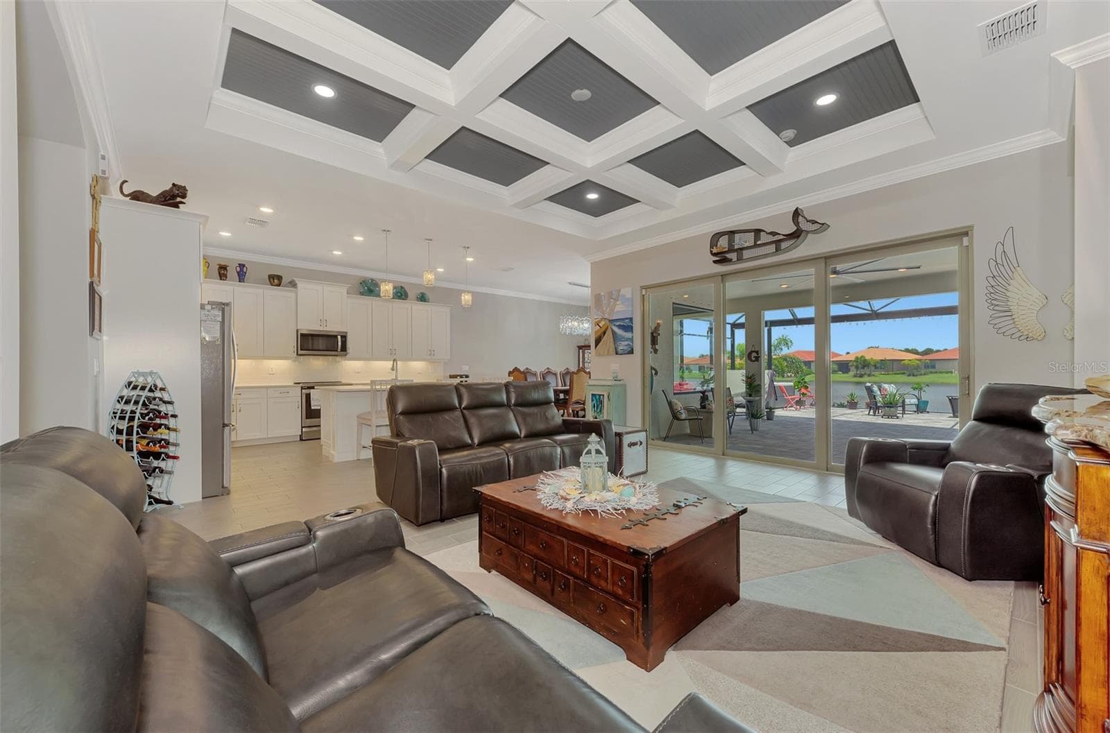 VIEW THE POND FROM THE LIVING AREA AND KITCHEN - 292 VILLORESI BLVD, NORTH VENICE
