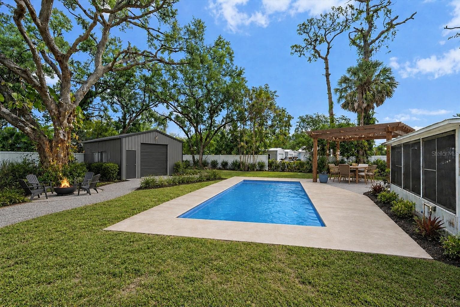 Backyard reimagined for potential pool and outdoor building - 2503 53RD AVE W, BRADENTON