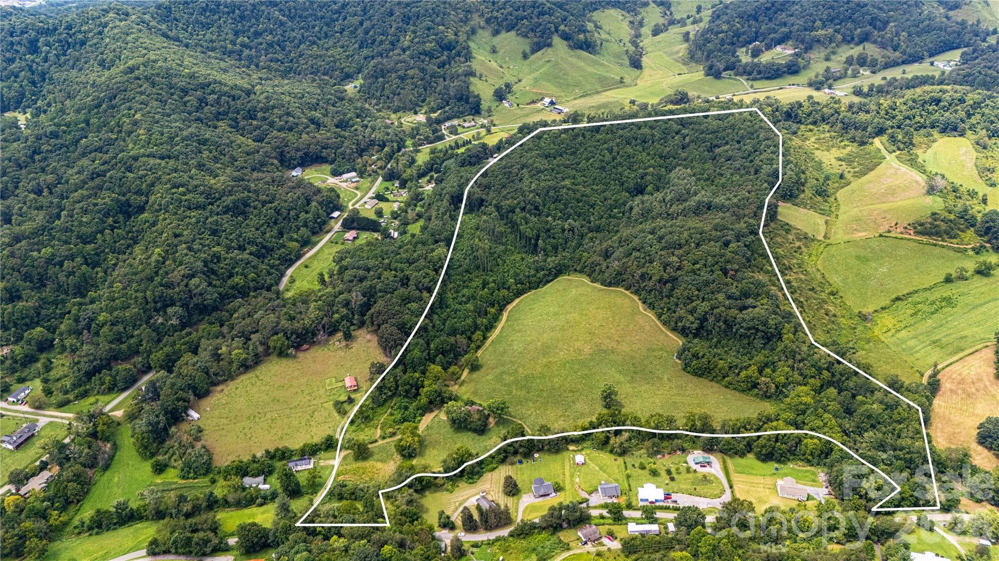 Property creates a bowl - 132 Hurd Road, Canton
