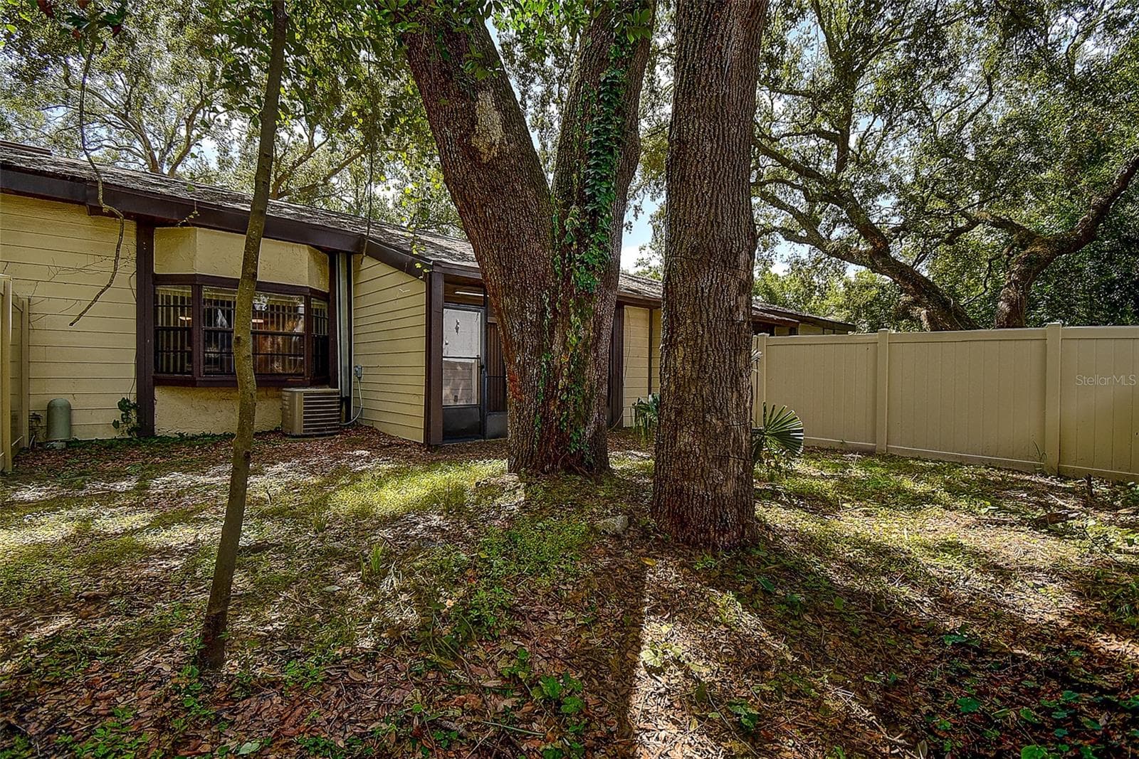 View from back of yard toward back screened patio - 10306 COUNCILS WAY, TEMPLE TERRACE
