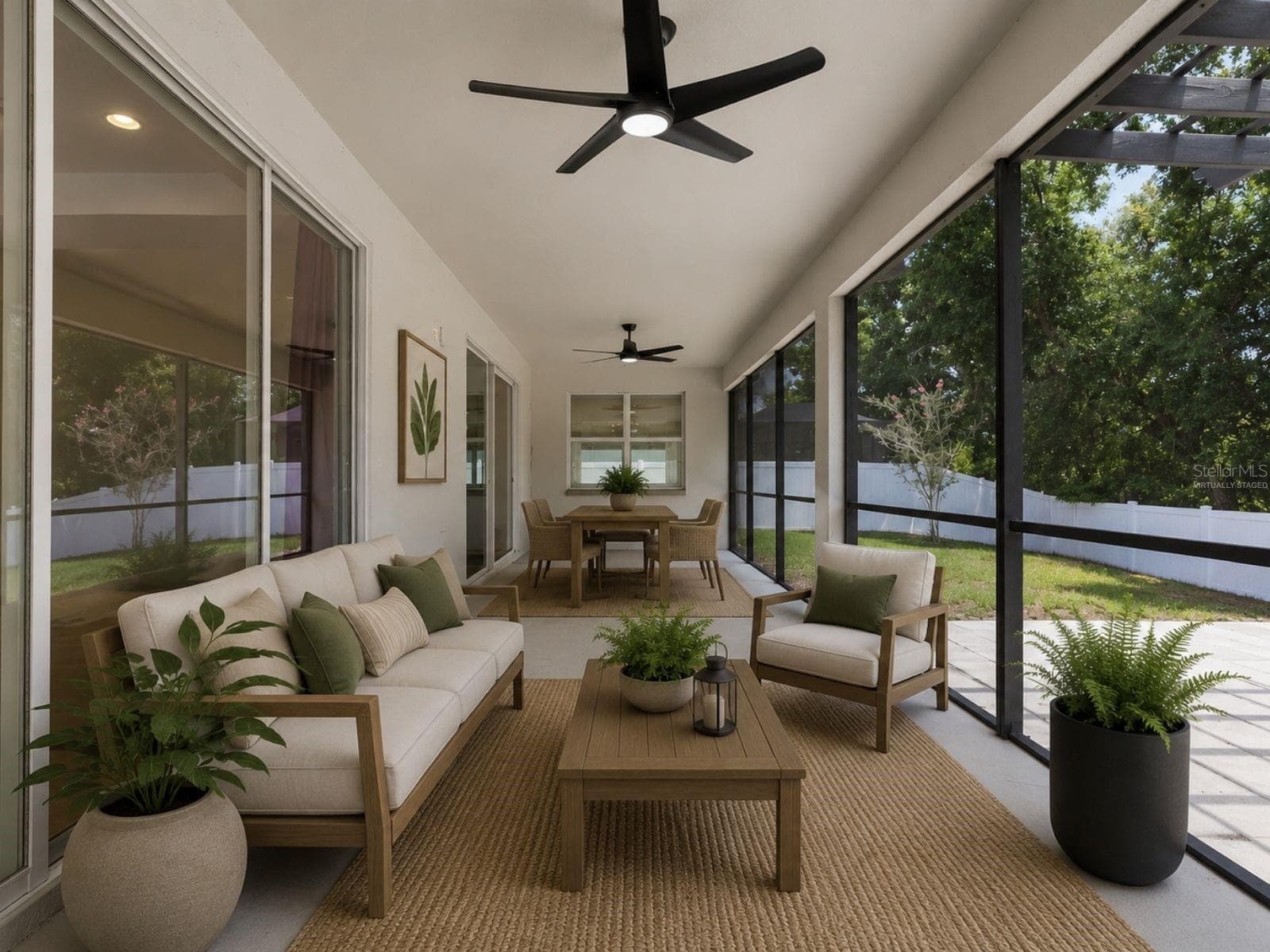 Virtually Staged- Covered & Screened Porch - 19714 LONESOME PINE DR, LAND O LAKES