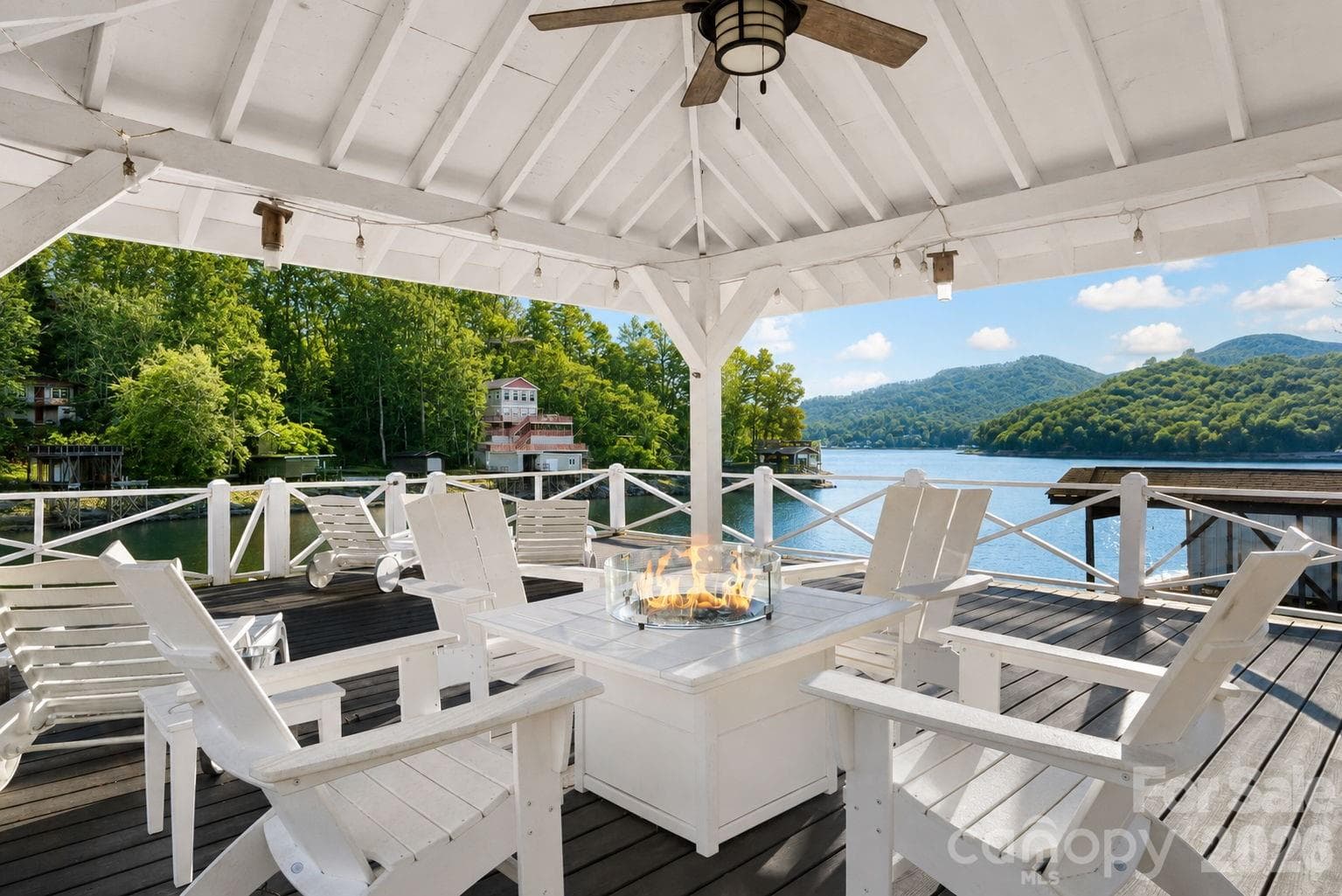 Huge entertaining area above boathouse great for grilling, parties, firepit. - 183 Blarney Road, Lake Lure