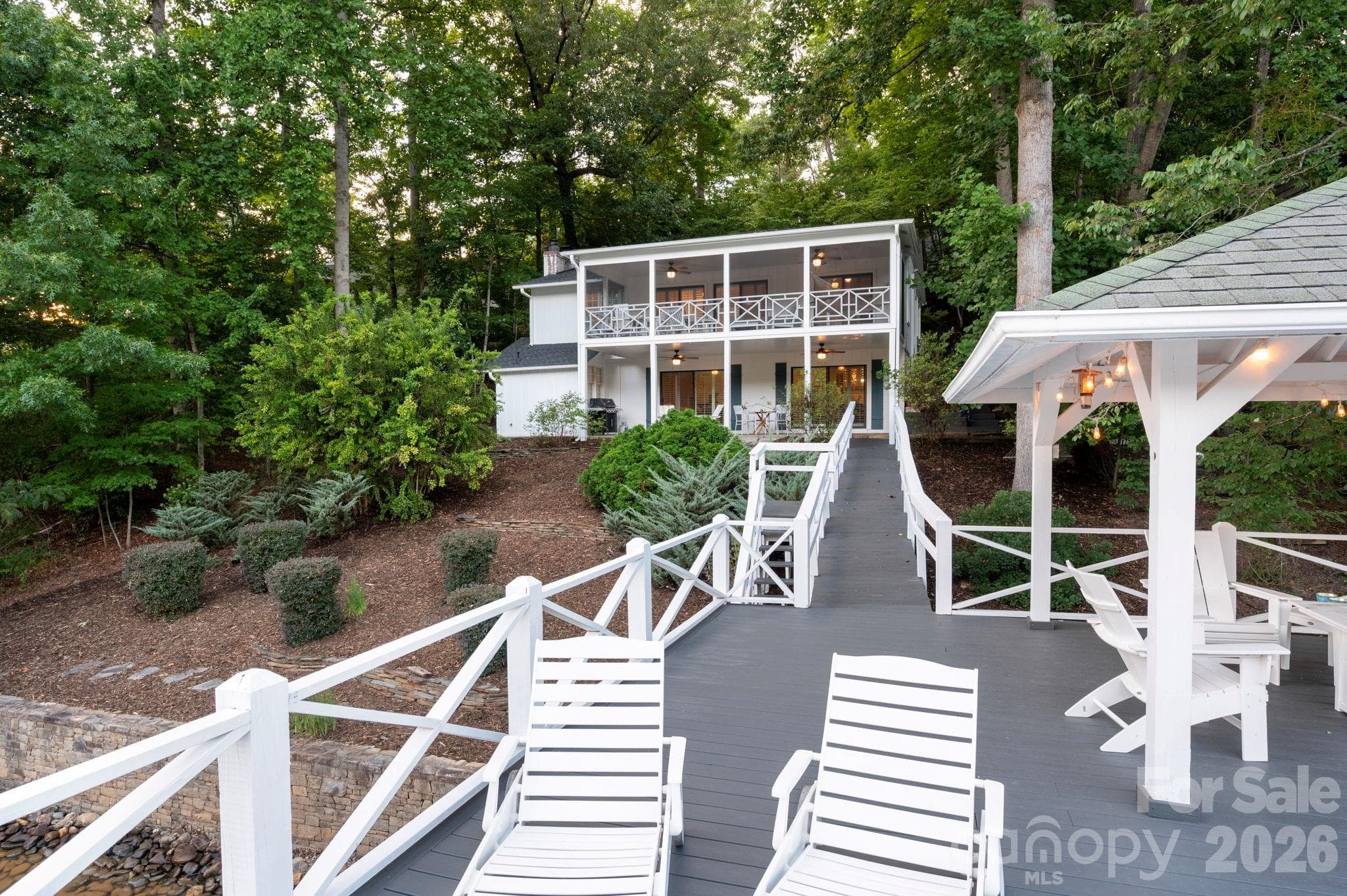No stairs from main living/entertaining area out to the party deck - 183 Blarney Road, Lake Lure