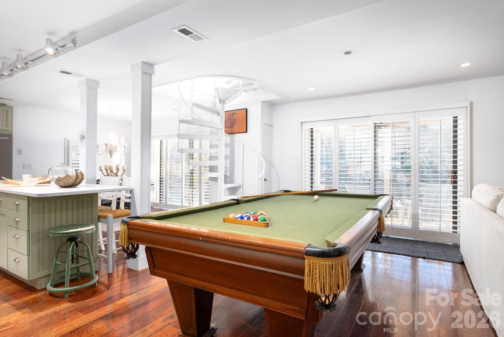 Open Floor Plan with Pool Table in Lower Level - 183 Blarney Road, Lake Lure