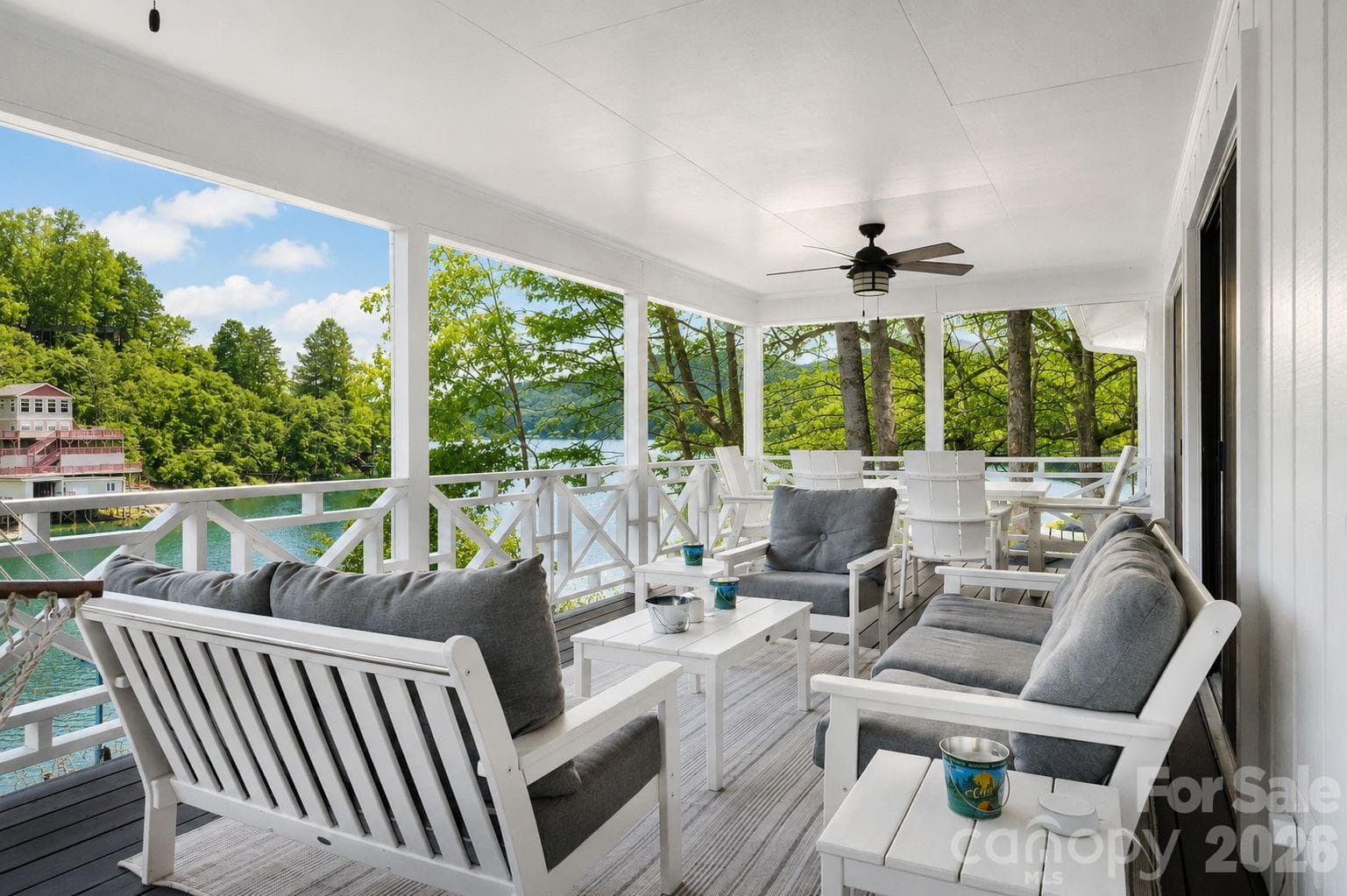 Expansive upper-level screened porch that blends vintage character with thoughtful updates. - 183 Blarney Road, Lake Lure
