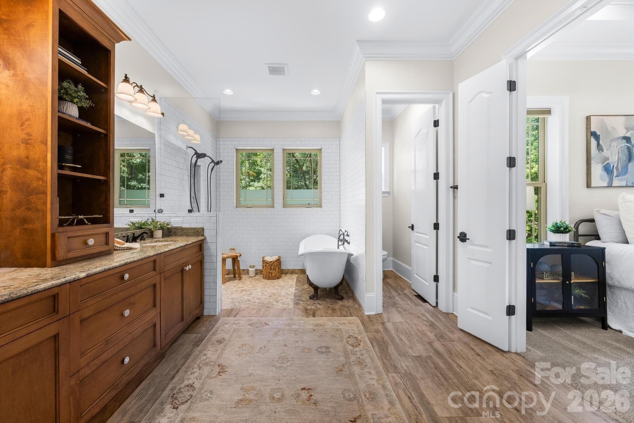 Primary bathroom- dual showerheads/free standing tub - 6334 Long Island Road, Catawba