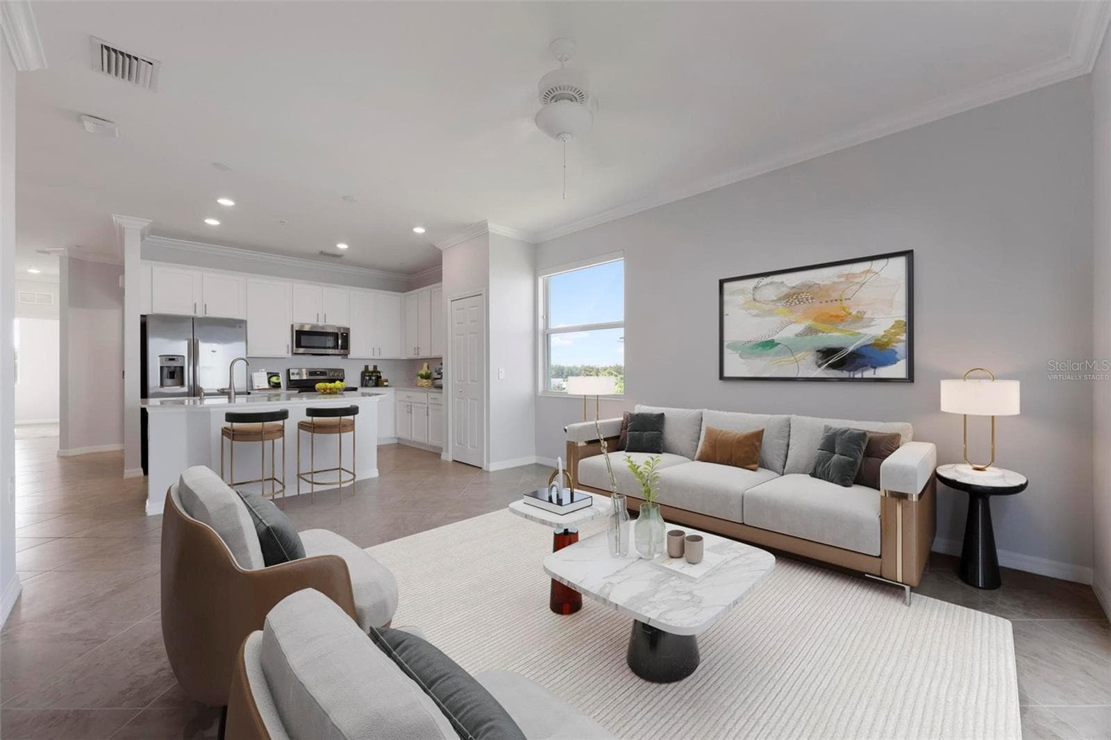 Living room/kitchen (Virtually Staged) - 920 TIDEWATER SHORES LOOP #301, BRADENTON