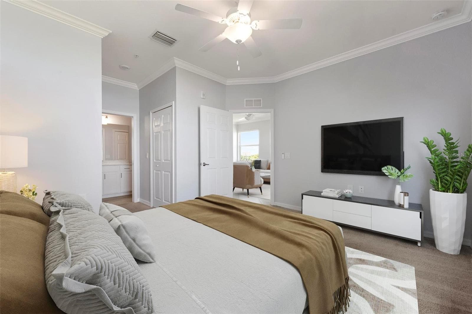 Primary bedroom (Virtually Staged) - 920 TIDEWATER SHORES LOOP #301, BRADENTON
