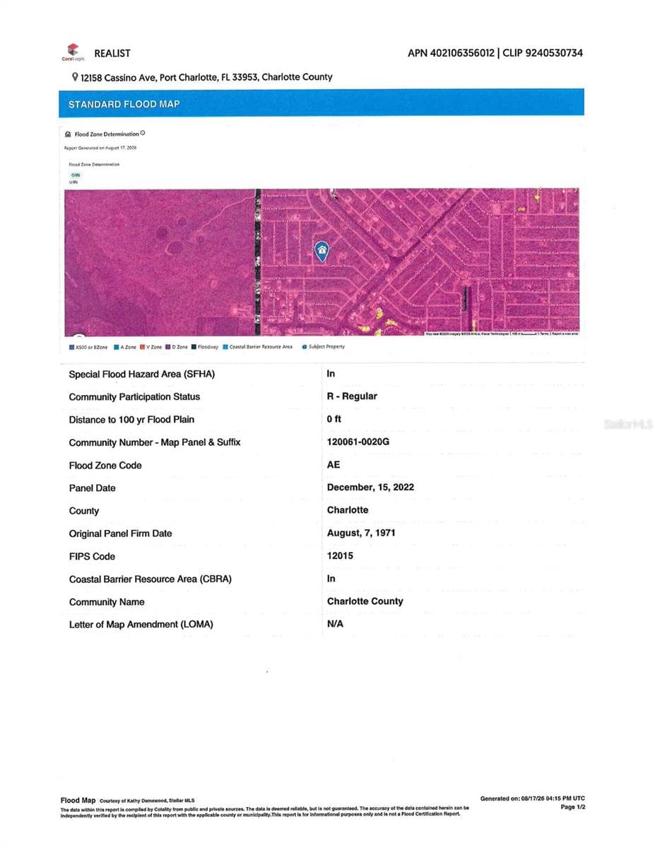 Flood Map - 501 BURMA CT, PORT CHARLOTTE