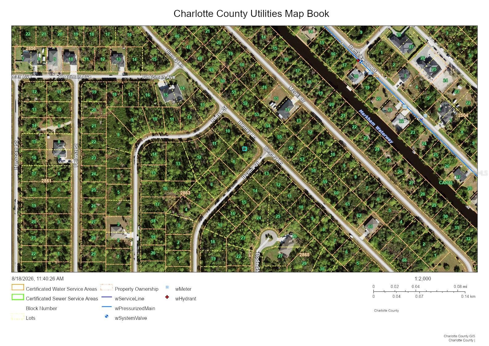 Utility Map - 429 BURMA CT, PORT CHARLOTTE