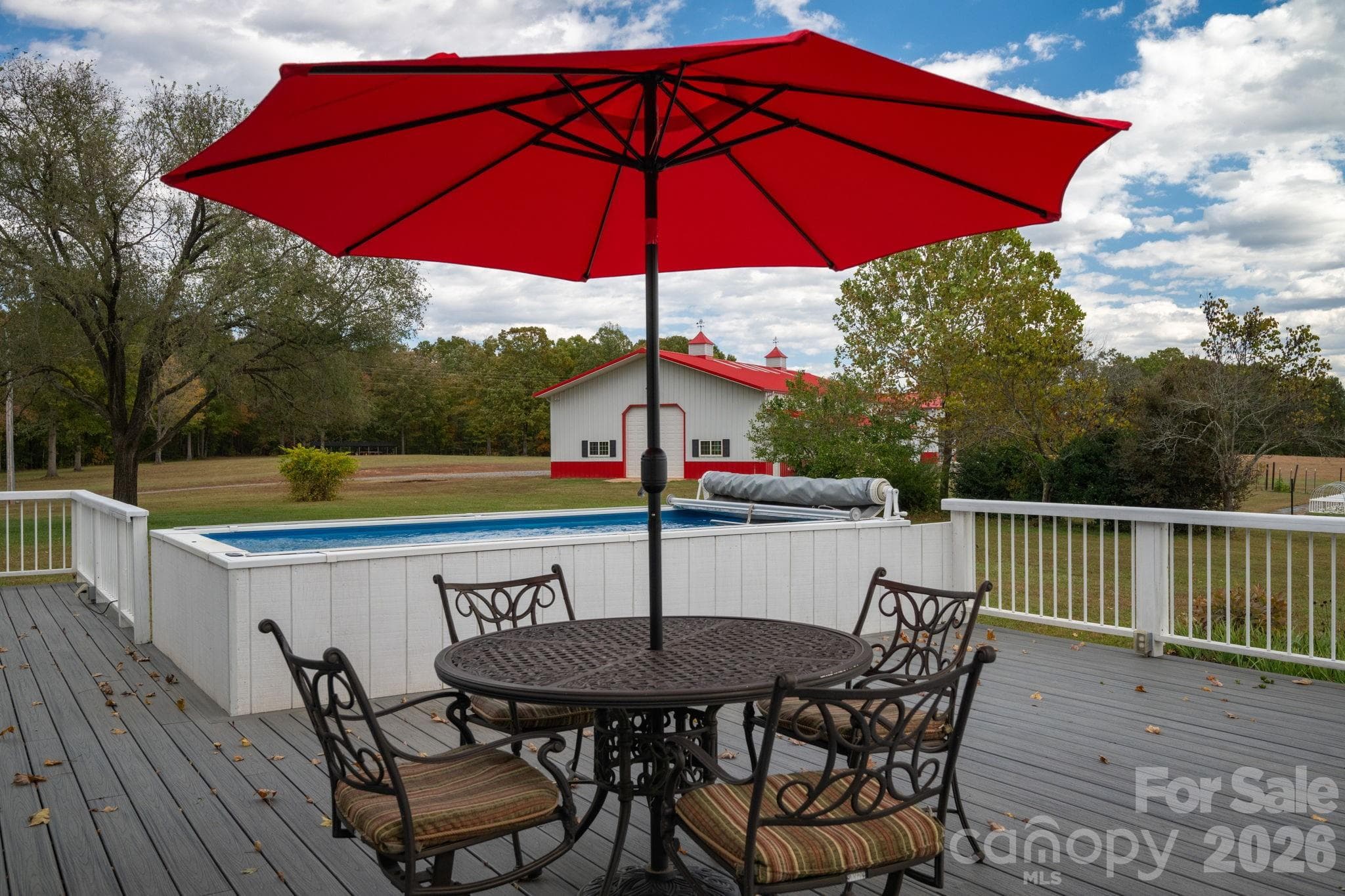 Large Trex style back deck, expansive entertaining space overlooking the farm - 1260 Beaver Island Trail Road, Walnut Cove