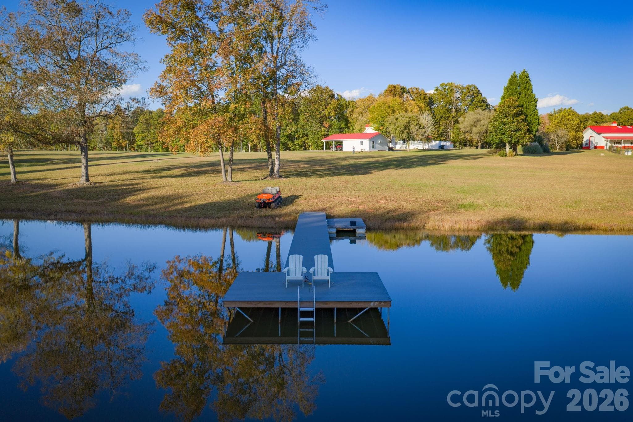 Stocked pond w/ floating dock - 1260 Beaver Island Trail Road, Walnut Cove
