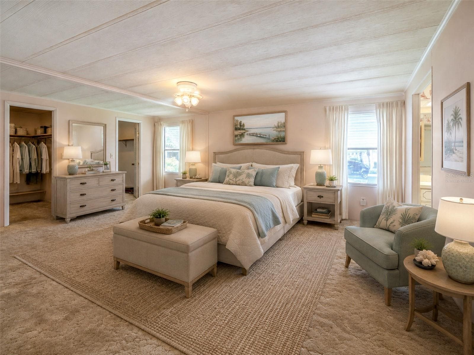 Primary bedroom, virtually staged - 1021 HILLTOP RD, TAVARES