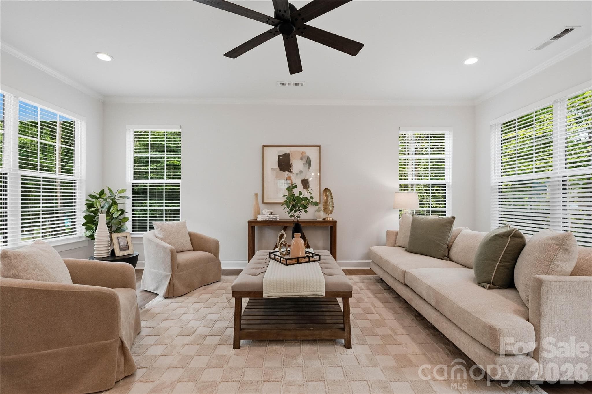 Plenty of natural light, ceiling fan and recessed lighting. - 14133 Woodhurst Lane, Mint Hill