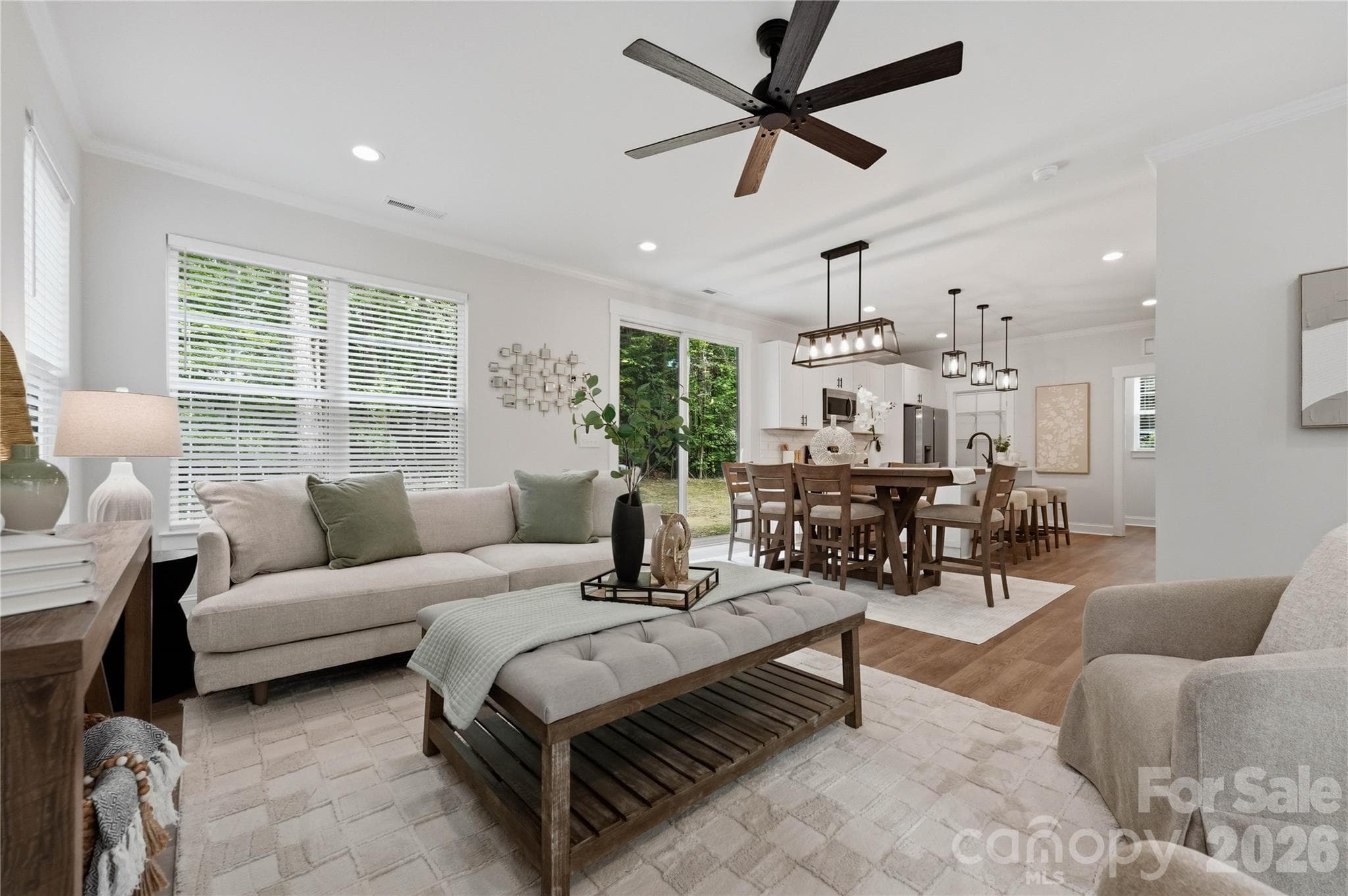 Large living space, wide plank flooring throughout main level. - 14133 Woodhurst Lane, Mint Hill