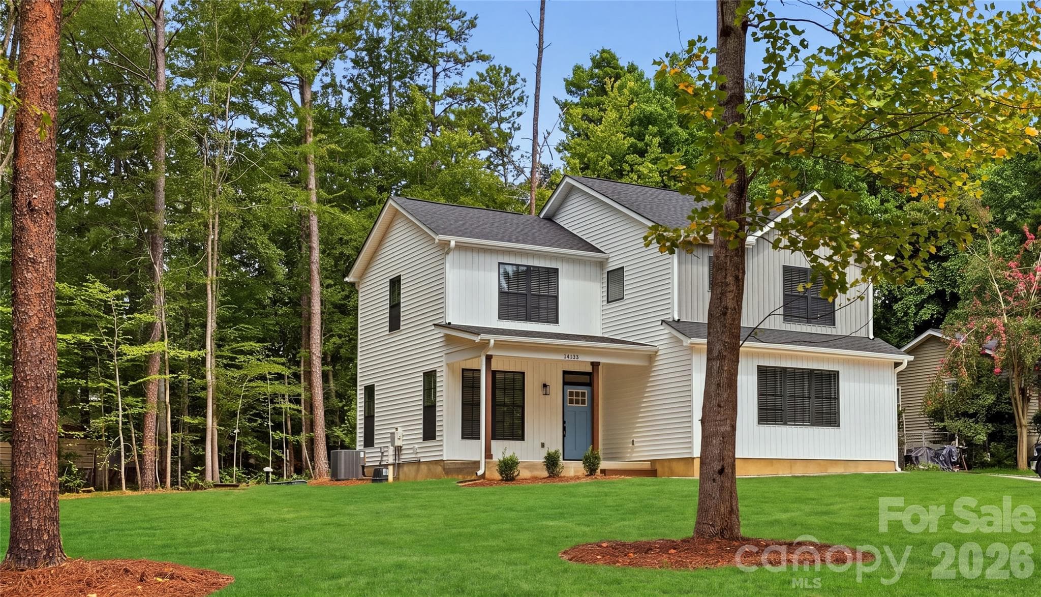 Large corner lot with mature trees. *grass has been digitally enhanced - 14133 Woodhurst Lane, Mint Hill