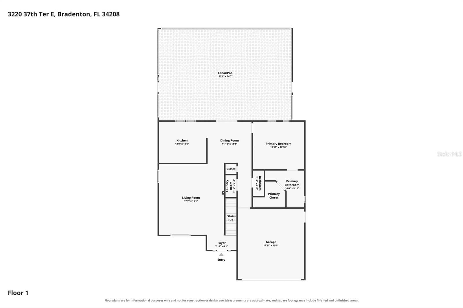 First floor floorplan - 3220 37TH TER E, BRADENTON