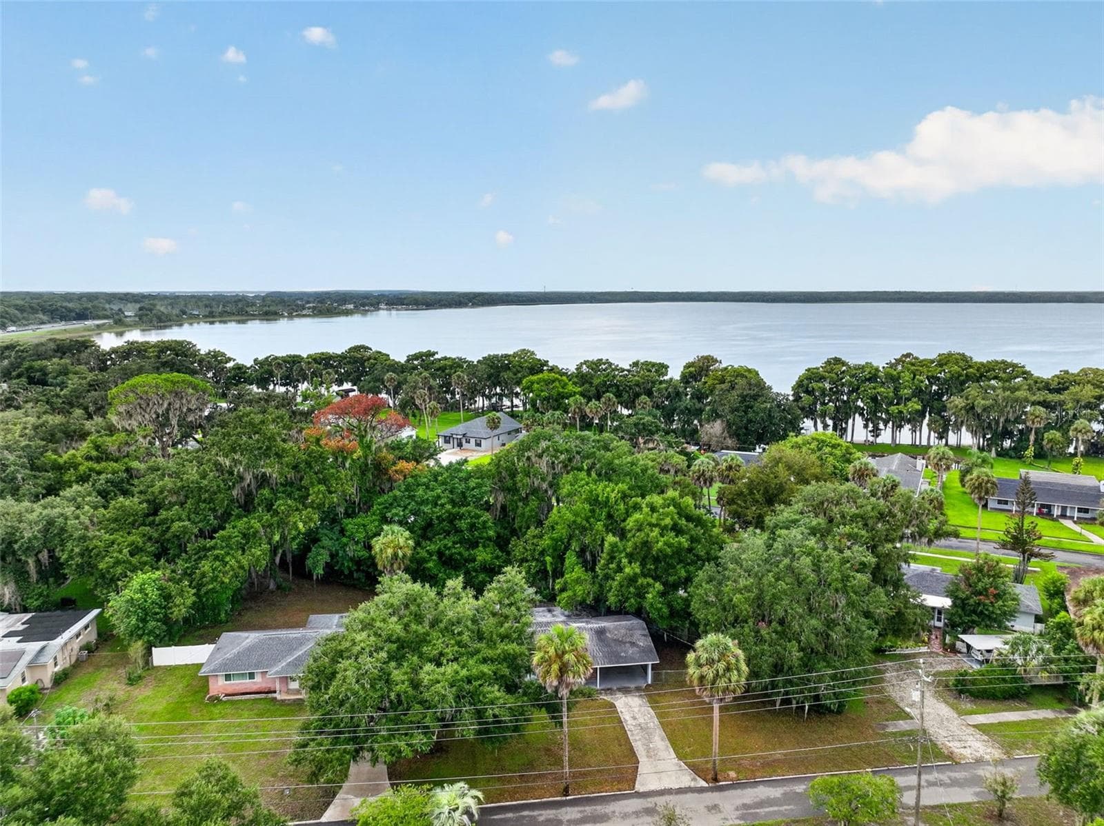 Aerial View Highlighting the Home's Convenient Tavares Location near the Chain Of Lakes - 1305 ORANGE AVE, TAVARES