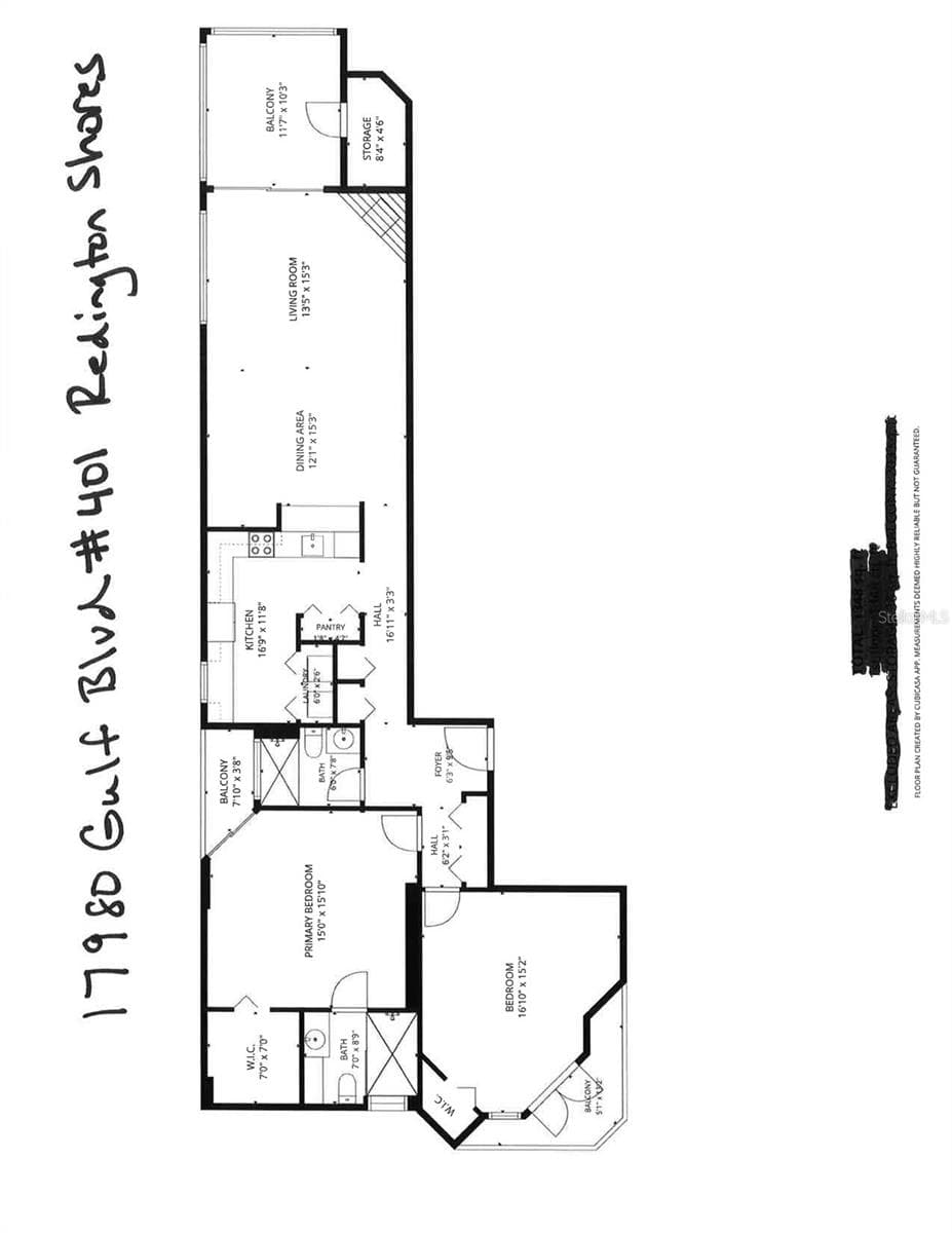 Floorplan 401 - 17980 GULF BLVD #401, REDINGTON SHORES