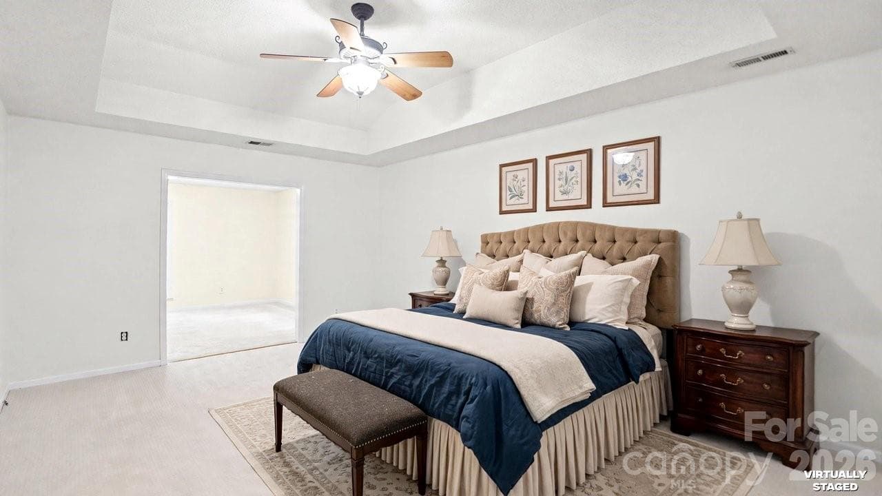Primary with trey ceiling - 235 Withershinn Drive, Charlotte
