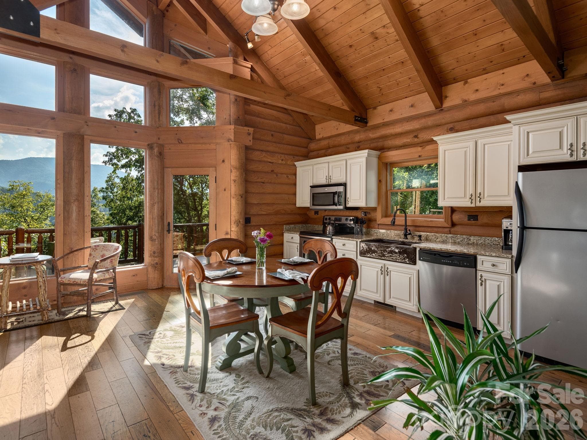 Honeymoon Cabin Kitchen - 135 Potato Branch Road, Leicester