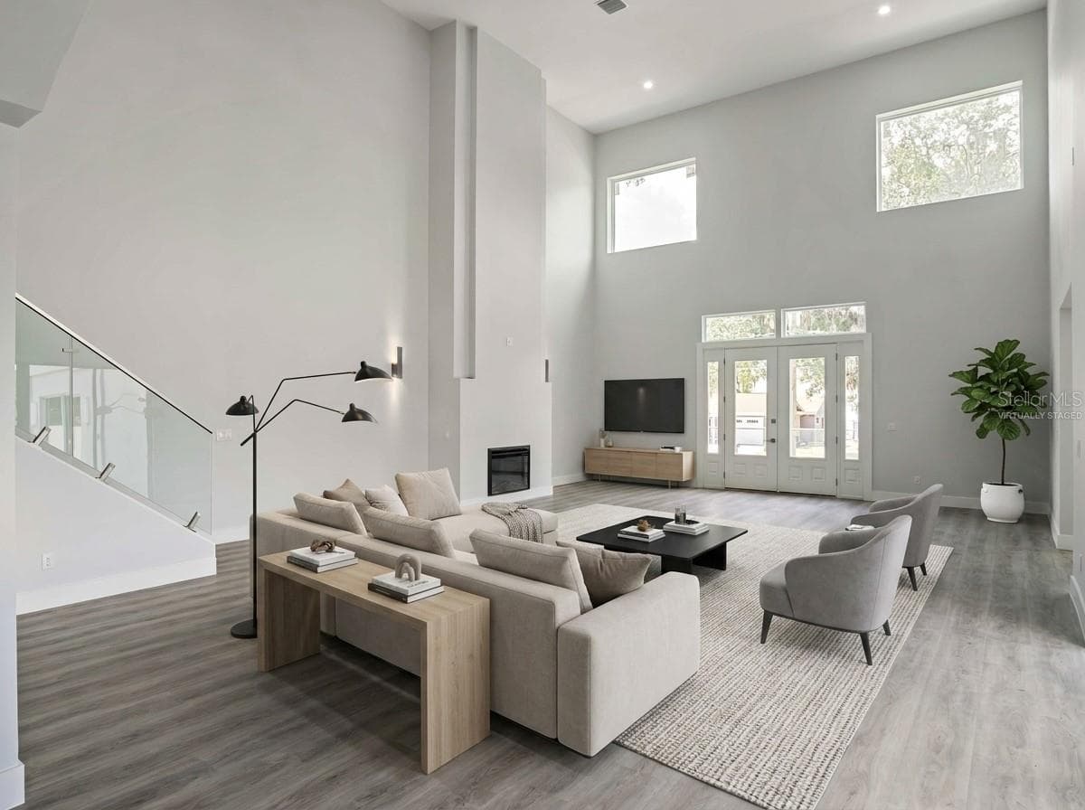 Virtually Staged Living Room - 1190 W LAKESHORE DR, CLERMONT
