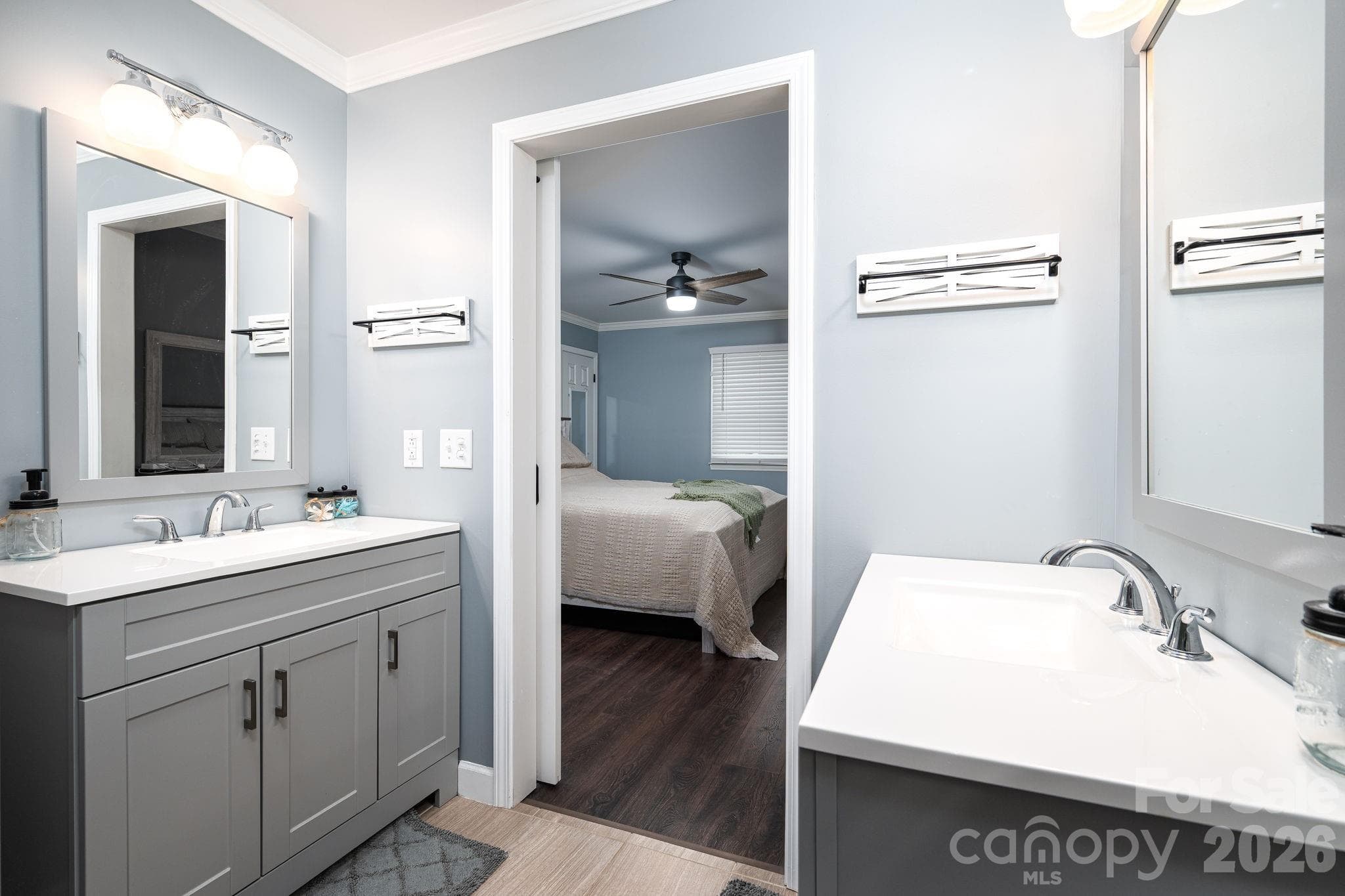 Primary bathroom with double vanity - 1718 Woolie Road, Lincolnton