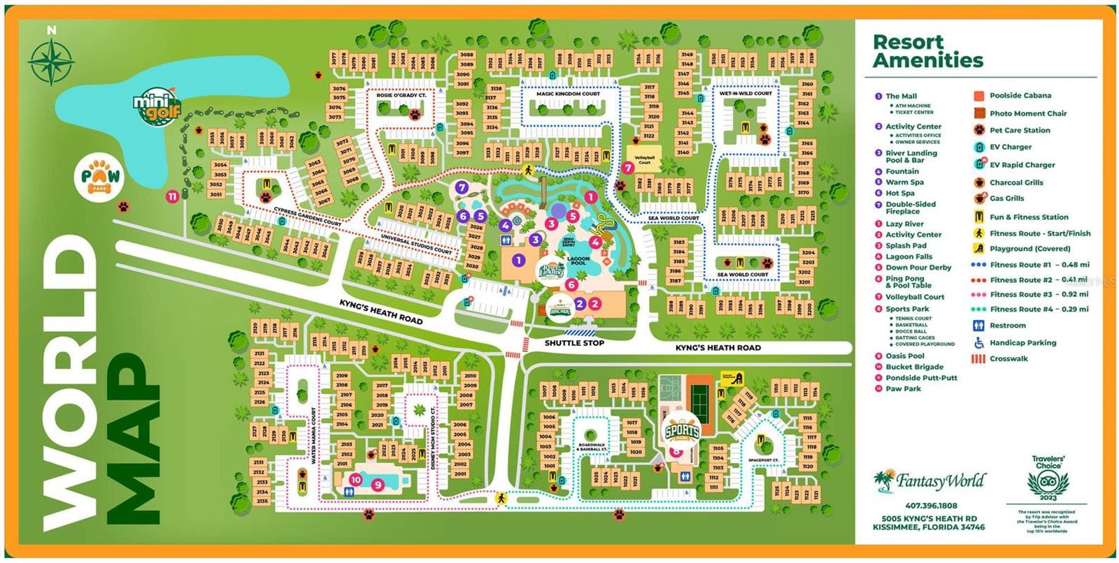 Resort Amenities Map - 1007 BASEBALL AND BOARDWALK CT, KISSIMMEE
