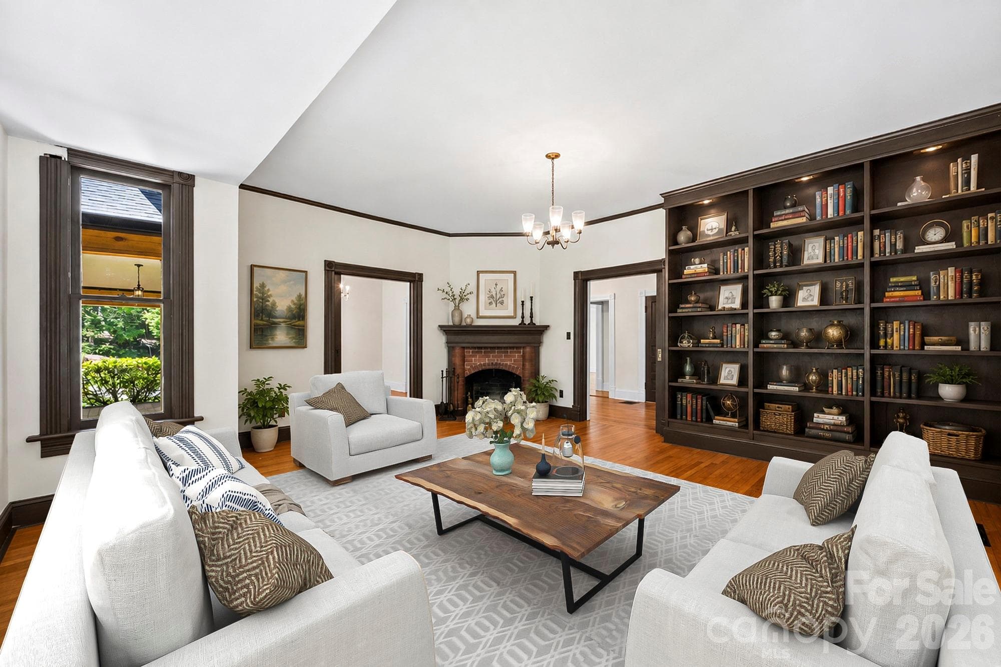 Family Room - Main Floor - Virtually Stagged - 103 Hyde Avenue, Tryon